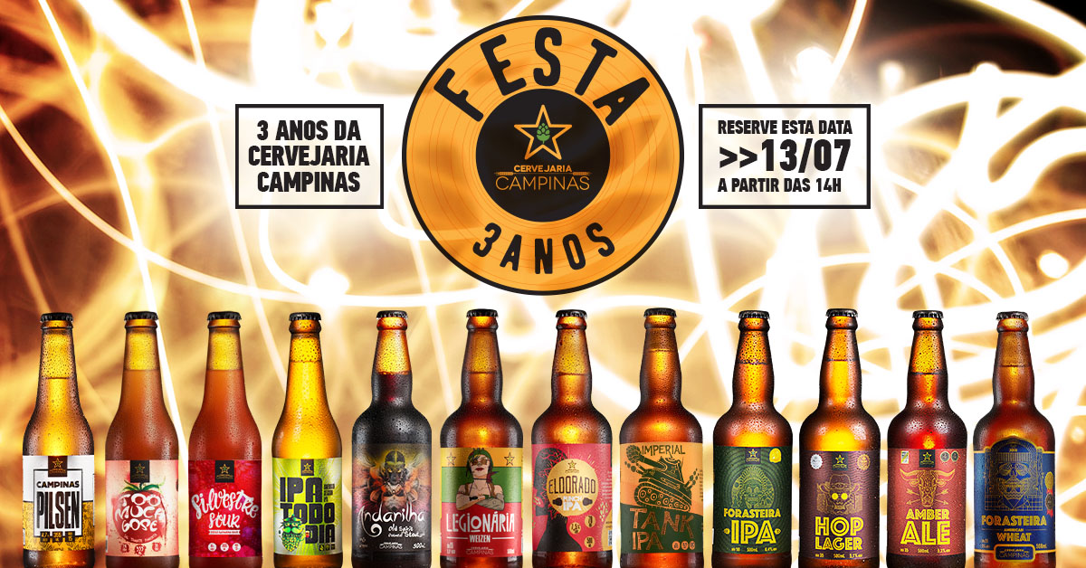 Festa 3 anos da Cervejaria Campinas: comemoração em grande estilo!